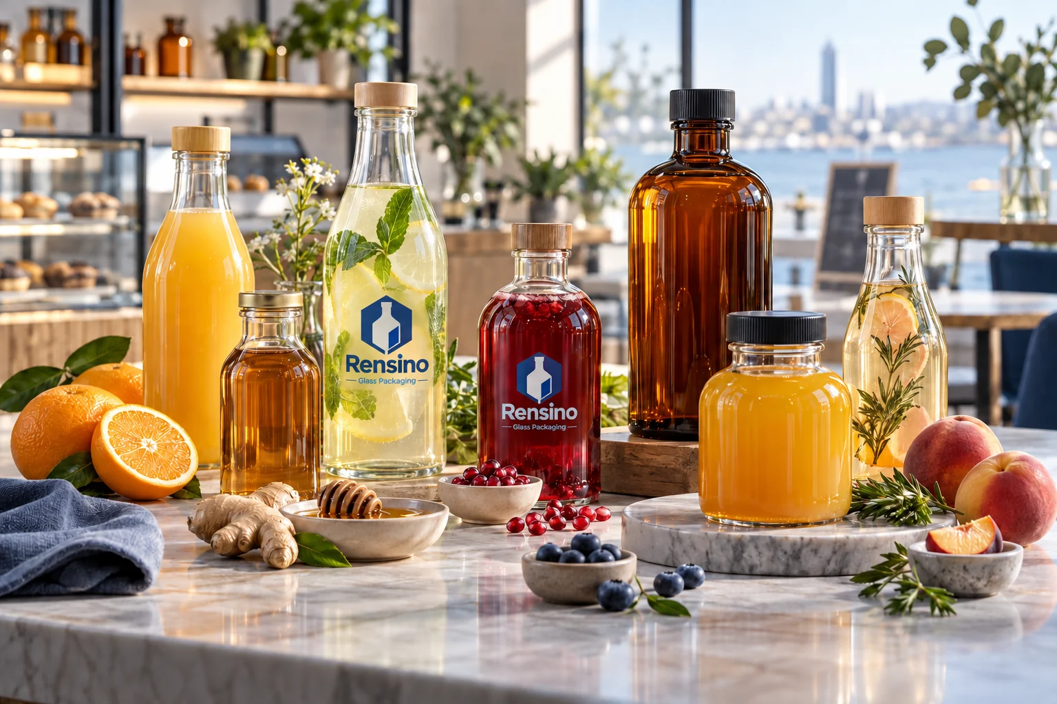 Rensino branded beverage & spirits glass packaging concept