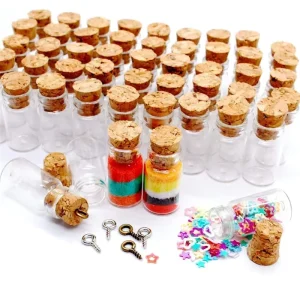 0.5ml Clear Mini Glass Bottle Vial with Cork for Gifts and Decoration
