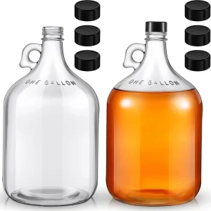 1 Gallon 128oz Clear Glass Jug with Screw Lid for Beverages