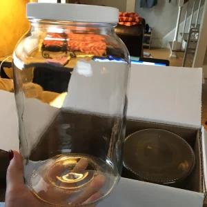1 Gallon Clear Glass Jar with Wide Mouth Lid for Kombucha Fermentation and Food Storage