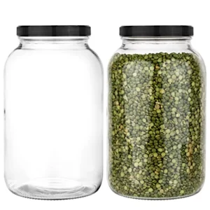 1 Gallon Wide-Mouth Glass Jar with Lid for Dry Foods, Spices, Fermentation, and Canning
