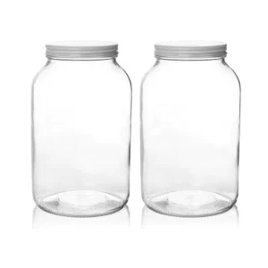 1 Gallon Wide Mouth Glass Mason Jar With Leakproof Sealing Metal Lid for Fermenting, Kombucha, Kefir, Pickles, and Canning