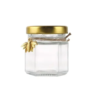 1.5oz 25ml 35ml 45ml Mini Round Glass Jar for Spice, Pickle, Jam, Jelly and Honey with Honey Stick