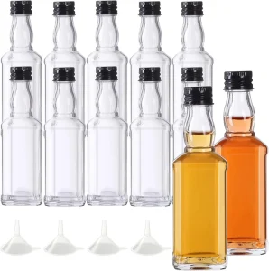 1.5oz 50ml Mini Glass Liquor Bottle With Lids for Sauce Wine Alcohol Vodka Whiskey Glass Wine Bottles Hot Sauce Bottles