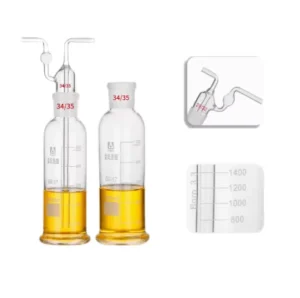 10 Ml 25ml 50ml 100ml 250ml 60mlMeng style Glass Washing Bottle Meng style Gas Washing Bottle Lab Porous Gas Washing Bottle