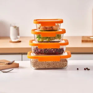 10-Pack Glass Food Storage Containers With Tempered Glass Lids Borosilicate Glass