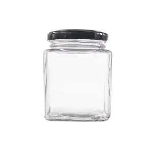10 oz Square Airtight Glass Jars with Twist off Metal Lid Glass Mason Jar Canning Jars