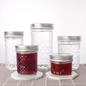 10 oz clear Glass Mason Jam Glass Jar sealed Caviar Food Storage Jar with Lid