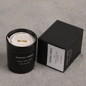 100% Natural Soy Wax Luxury Holiday & Thanksgiving Aromatherapy Scented Candle Gift Set Custom Scent Handmade Black Glass Jar
