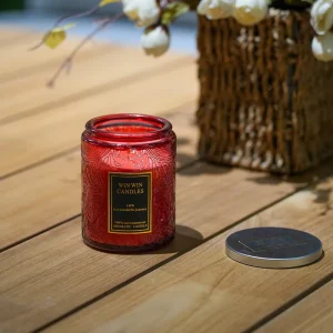100% Natural Soy Wax Scented Candle in Sprayed Glass Jar with Lid OEM ODM Product Bulk