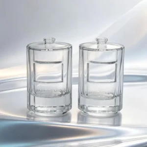 100 mL Transparent Cylindrical Glass Perfume Sample Bottle with Screw Cap and Multifaceted Prismatic Design