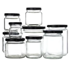 100 ml 120 ml 180 ml 280 ml 380 ml 500 ml Round Glass Honey and Jam Jars with Metal Screw Lids