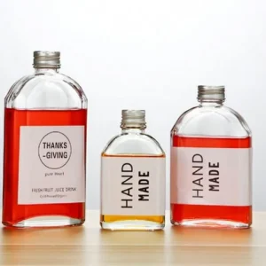 100 ml 200 ml 250 ml 350 ml 500 ml Glass Juice Bottles with Aluminum Cap for Coffee and Fruit Drinks