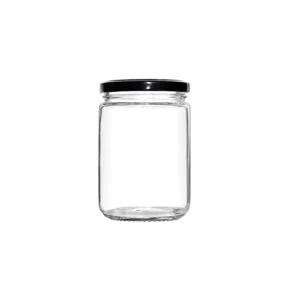 100 ml and 240 ml Pickle Glass Canning Jars with Black Lids for Honey, Jam, and Jelly