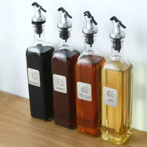 1000 ml High Quality Glass Oil Bottle Used in Kitchen with Easy Pull Out Cap