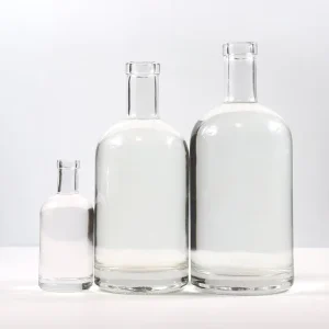 1000ml 750ml 500ml 375ml 200ml Empty Glass Bottle for Brandy, Vodka, Rum, and Spirits