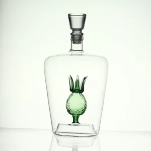 1000ml 750ml 500ml Handmade Glass Liquor Bottles for Vodka Tequila Whiskey Wine with Glass Lid
