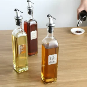 1000ml Glass Oil Bottle with Pull-Out Cap for Kitchen Use