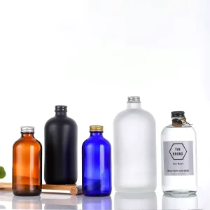 100ml 1000ml Round Glass Beverage Bottles with Screw Lid for Cold Brew Coffee and Fruit Juice