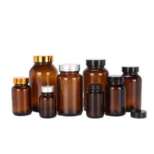 100ml 120ml 150ml 200ml 250ml 300ml Amber Wide Mouth Pharmaceutical Grade Glass Bottle with Screw Cap for Pills