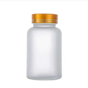 100ml 120ml 150ml Clear Frosted Glass Pill Supplement Capsule Bottle with Lid and Safety Seal