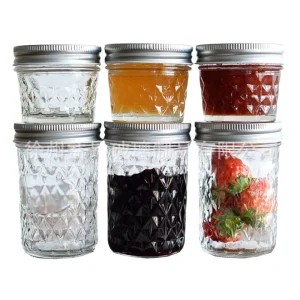 100ml 125ml 150ml 180ml 200ml Glass Canning Jar with Silver Metal Lids for Jam Jelly Caviar