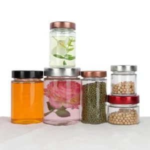 100ml 150ml 180ml 220ml 280ml Food Storage Dry Fruit Cookie Round Mason Wide Mouth Glass Jar with Metal Lid