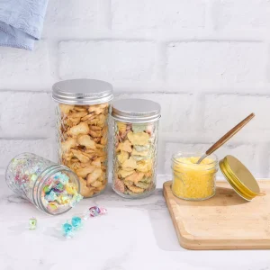 100ml 150ml 200ml 250ml 300ml Clear Glass Mason Jar with Screw Lid for Nuts, Candy, and Jam Storage