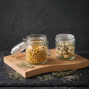 100ml 150ml 200ml Airtight PTL Glass Jar with Clip-Lock Flip-Top Lid for Honey and Nuts