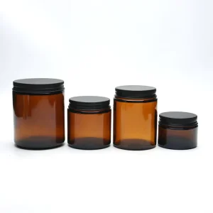 100ml 150ml 250ml 500ml Empty Straight Glass Jar for Candles, Aromatherapy Wax and Cream with Gold, Silver or Black Screw Metal Lid
