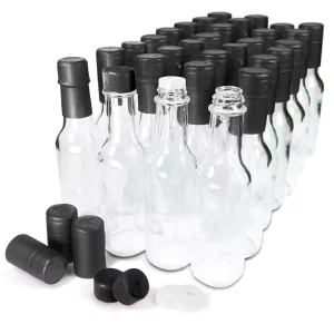 100ml 150ml 250ml Clear Food Grade Glass Hot Sauce Woozy Bottles with Cap and Orifice Reducer