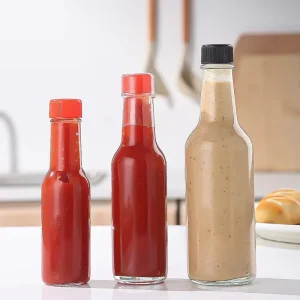 100ml 150ml 250ml Matte Glass Bottles with Screw Caps for Salad Dressing Ketchup Jam and Juice