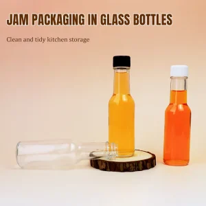 100ml 150ml 250ml Round Clear Glass Bottles for Tomato Sauce, Hot Sauce, and Chilli Sauce