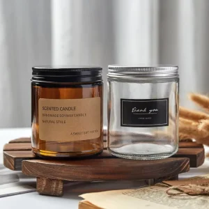 100ml, 150ml, 250ml, and 500ml Empty Glass Candle Jars with Lids