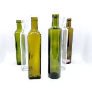100ml 150ml 500ml 750ml Clear Square Empty Olive Oil Glass Bottle for Kitchen Soy Sauce Vinegar Dispenser Oil Cruet With Lid