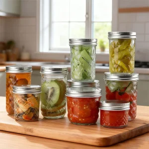 100ml 200ml 250ml 350ml 500ml 650ml Empty Clear Round Glass Mason Jar With Lid for Canning and Food Storage