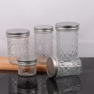 100ml 200ml 250ml 350ml 500ml Wide Mouth Glass Mason Jar with Lid for Jam, Jelly, Caviar, Honey, and Canning