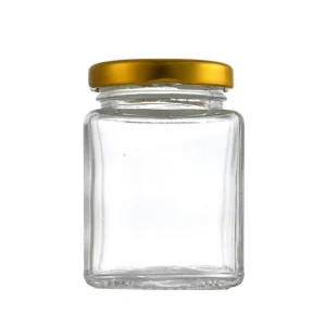 100ml 200ml 500ml Empty Wide Mouth square Glass Jar for Food Jam Honey Pickle Packing