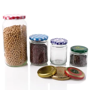100ml 240ml 500ml 750ml Glass Drinking Glass Jars with Metal Lid for Spices Plain Round Shape Custom