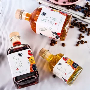 100ml 250ml 300ml 375ml 500ml Empty Glass Wine Bottle Vodka Gin Rum Alcohol Whiskey Bottle Coffee Glass Liquor Bottle With Cork