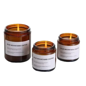 100ml 250ml 500ml 1000ml Brown Glass Jar Custom Logo Empty Scented Candle Jars with Private Label for Candles and Scents