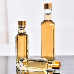 100ml 250ml 500ml 750ml Cooking Oil Square Food Grade Glass Bottles for Olive Oil Packing With Aluminum Screw Cap