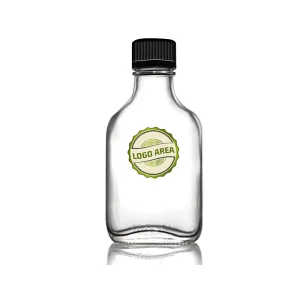 100ml 3.3oz Glass Flask Bottle with 28mm Tamper-Evident Finish and Tamper-Proof Lid for Hot Sauce