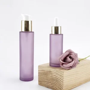 100ml 30ml Modern Elegance Purple Matte Spray Flint Glass Bottle