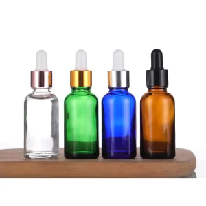 100ml 50ml 30ml 20ml 10ml Eye Skin Care Essential Oil Clear Blue Green Amber Serum Glass Dropper Bottle with Lid for Hair Oil