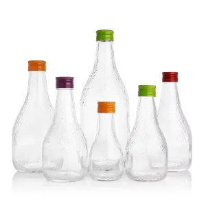 100ml-750ml Transparent Glass Beverage Bottles for Juice Wine and Liquor with Aluminum Caps