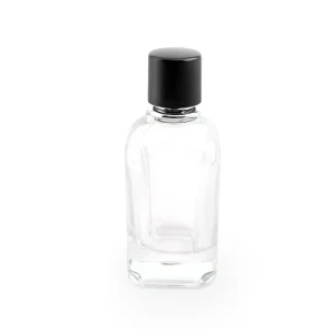 100ml Clear Glass Perfume Bottle With Glossy Black Cap Empty Refillable Fragrance Container Factory Direct