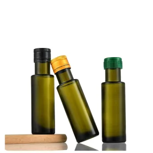 100ml Clear Round Glass Bottle With Cork Seal for Olive Oil and Vinegar, Screen-Printed Custom Logo