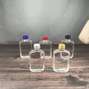 100ml Custom Flat Black Glass Beverage Bottle for Cold Brew Alcohol and Spirits