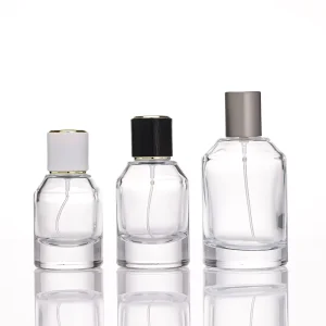 100ml Cylinder Glass Perfume Bottle, 50ml Option, Crimp-Sealed with Pump Sprayer, 100pcs MOQ